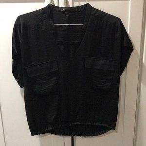 BCBG MaxAzria Black silk top